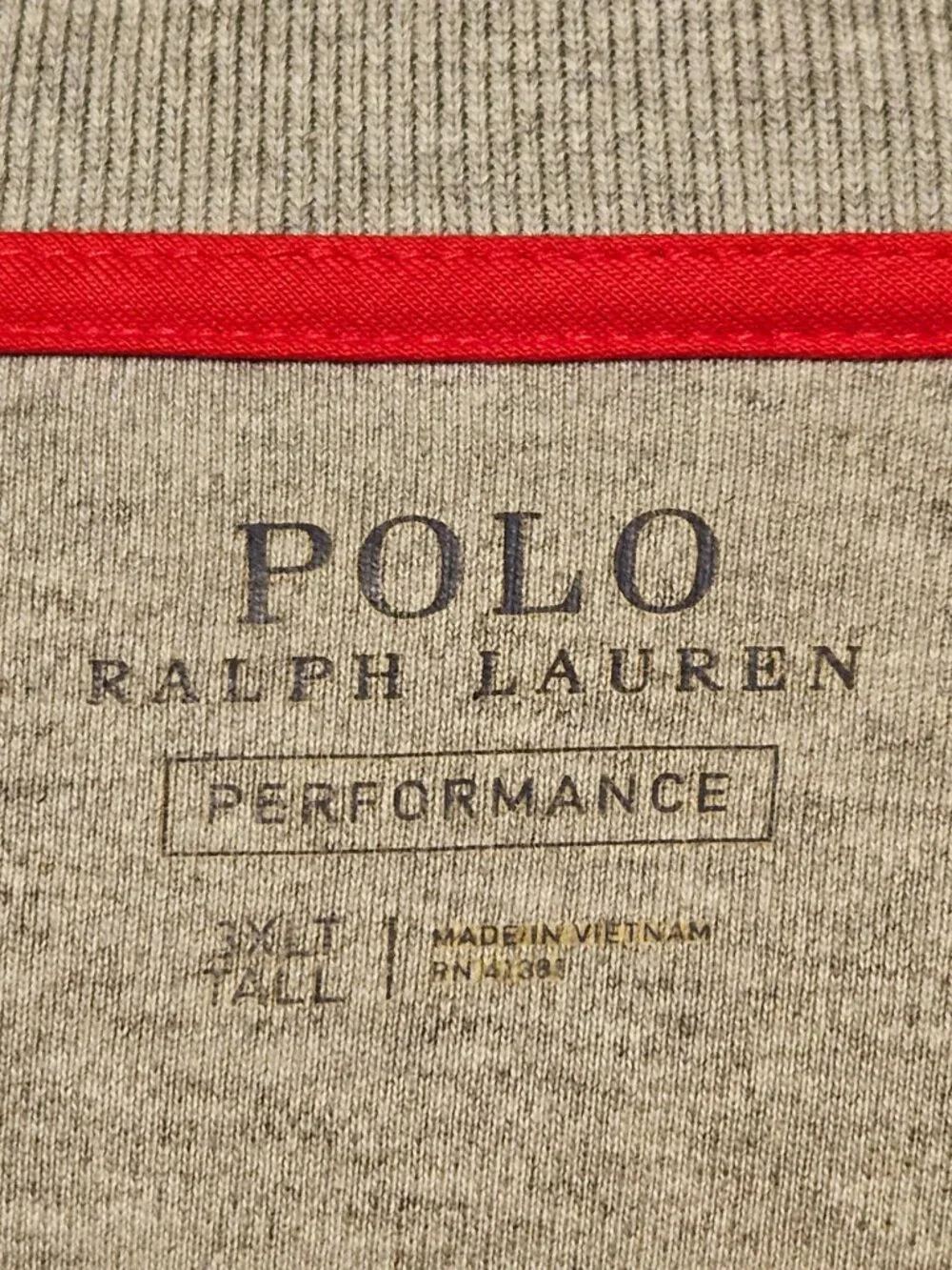 Polo Ralph Lauren Performance Full Zip Track Jacket Gray Navy 3XLT Big & Tall
